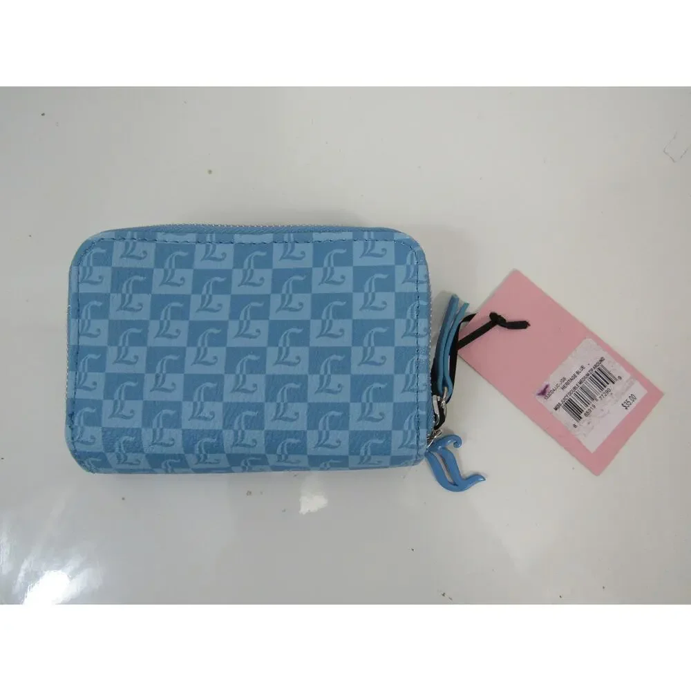 NWT Juicy Couture Wallet Heritage Blue Juicy Double Medium Zip Around Wallet